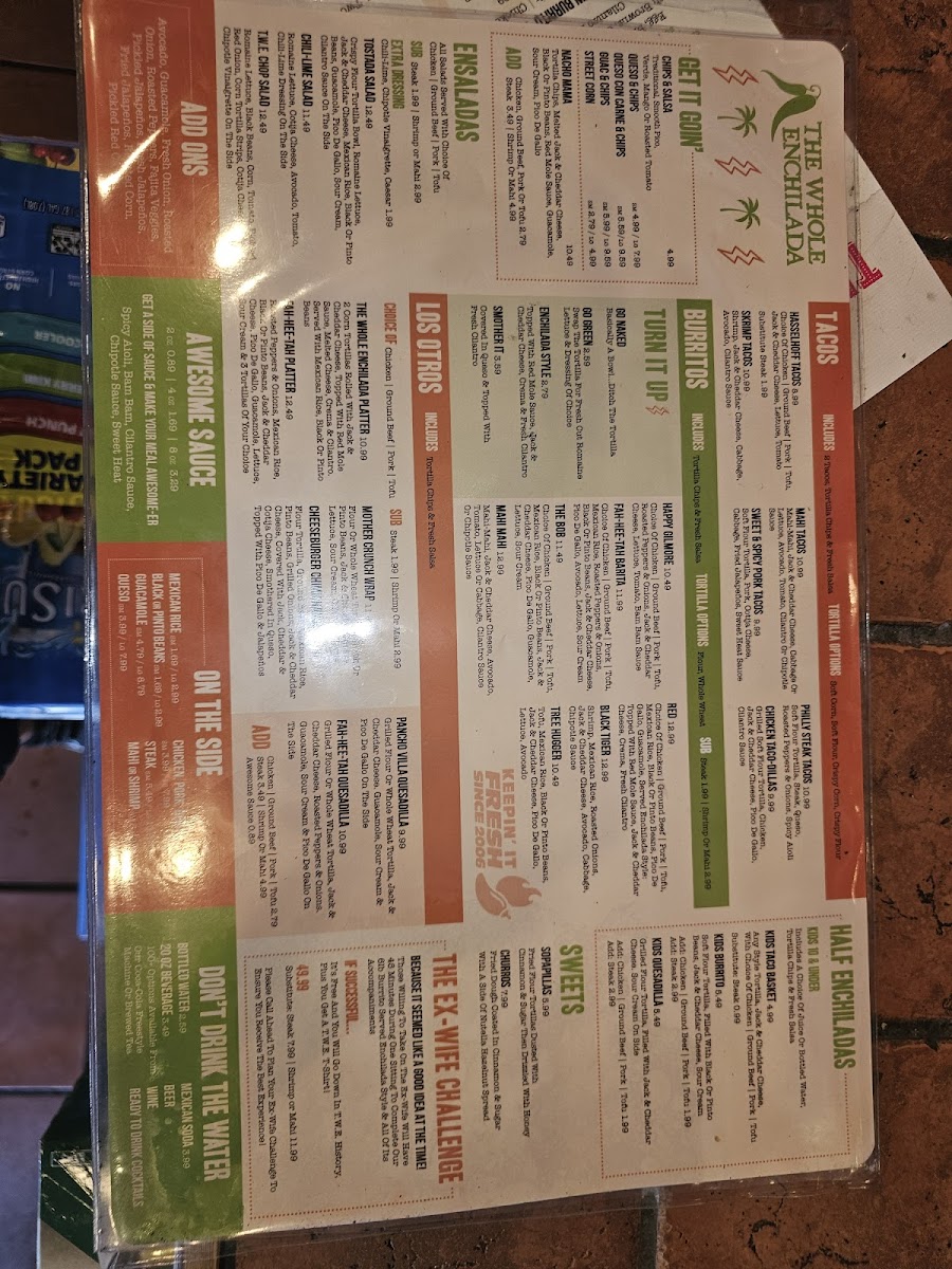 Menu The Whole Enchilada Fresh Mexican Grill-2